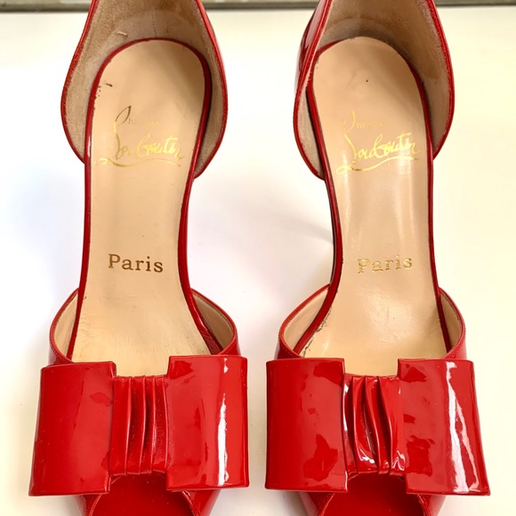 Christian Louboutin Red Patent Leather Heels - Picture 2 of 10